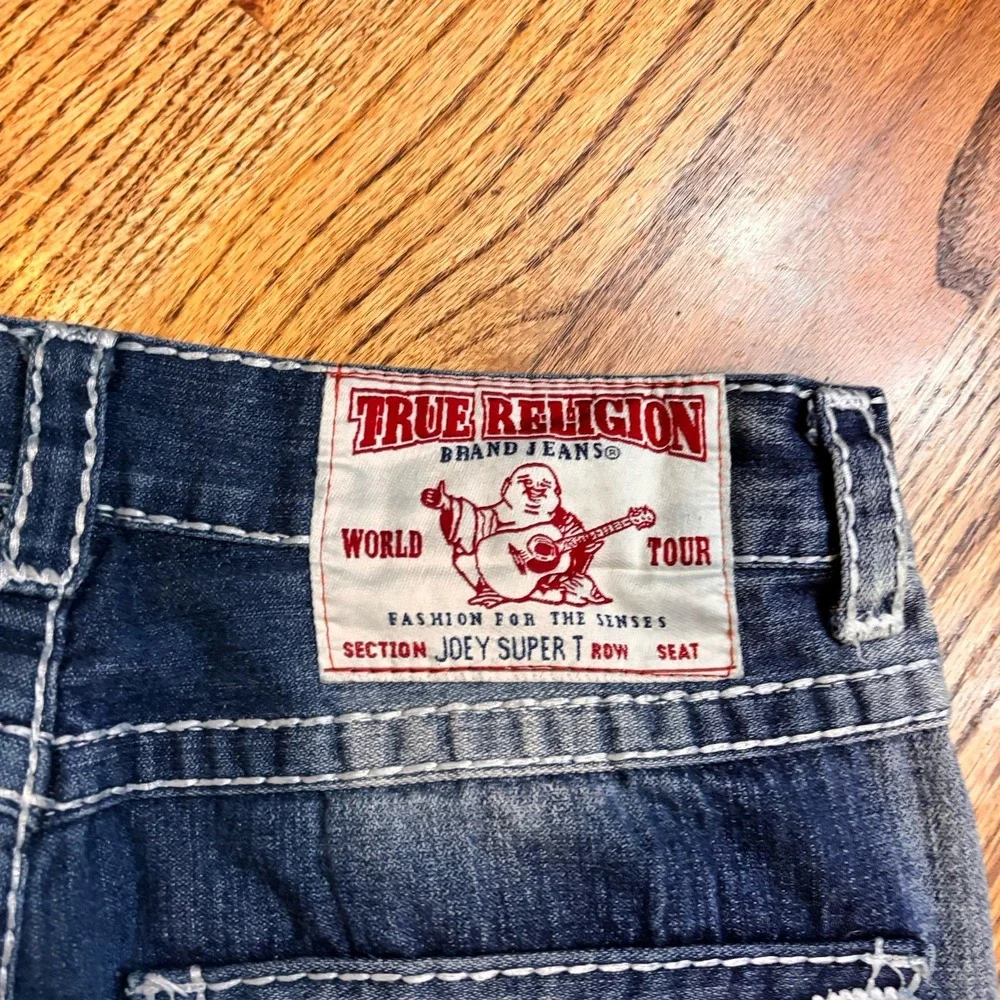 True Religion Joey Super T Row Seat Jeans Mens 36x29 Made USA World‎ Tour Flap